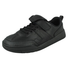(Black, UK 7.5 Child) Boys Clarks Fold-Over Tongue School Shoes Laser Track Y - G Fit