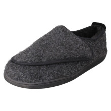 (Grey, UK 9) Mens Clarks Casual Hook and Loop Slippers King Riptape - G Fit