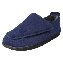 (Navy, UK 12) Mens Clarks Casual Hook and Loop Slippers King Riptape - G Fit