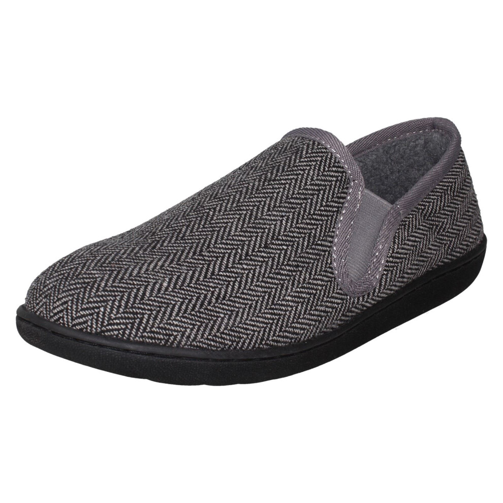 Clarks Men's King Ease Dark Grey Interest Slip Ons, Slippers Shoes | Size: 11-Standard Fit - Image 3