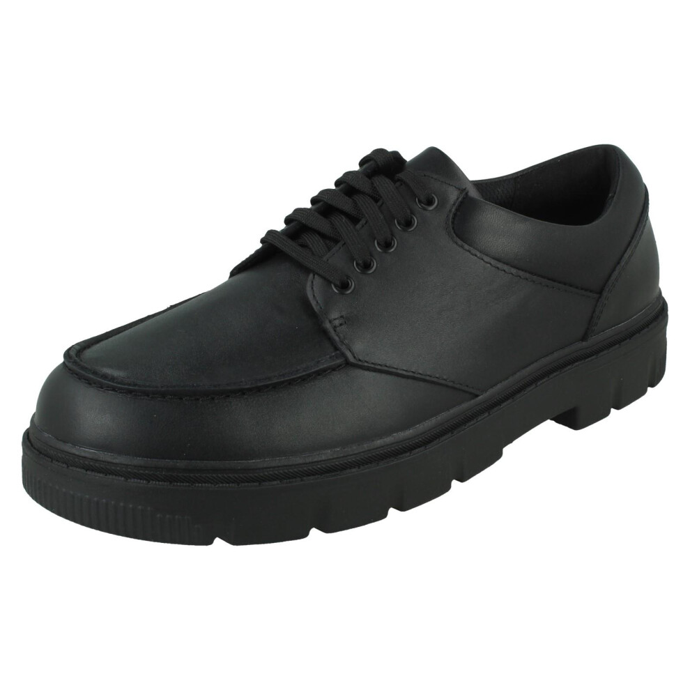 Clarks (Black, Uk 9 Junior) Boys Lace Up School Shoes Lorcam Edge Y - G Fit
