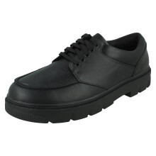 (Black, UK 5 Child) Boys Clarks Lace Up School Shoes Lorcam Edge Y - H Fit
