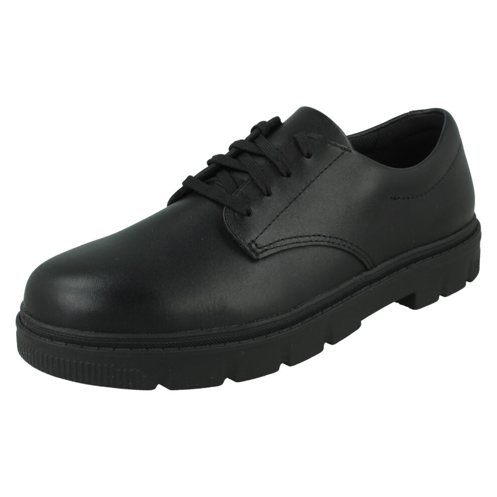 Clarks (Black, Uk 6.5 Child) Boys Chunky Sole School Shoes Lorcam Loop Y - F Fit