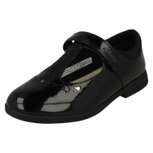 (Black, UK 7 Infant) Girls Clarks Smart T-Bar School Shoes Magic Step Lo - E Fit