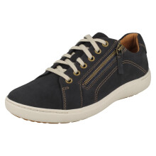 (Navy, UK 5) Ladies Clarks Casual Lace Up Trainers - Nalle Lace - E Fit