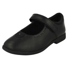 (Black, UK 10 Child) Girls Clarks Cut Out Star Detailed Mary Jane Shoes Magic Step Bar - E Fit