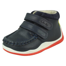 (Navy, UK 4.5 Infant) Kids Clarks Pie Crust Ankle Boots Noodle Play - G Fit