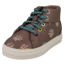 (Pink, UK 9 Child) Girls Clarks Casual Thick Soled Boots Nova Pom - F Fit