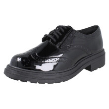 (Black, UK 8) Ladies Clarks Chunky Sole Brogue Lace Up Shoes Orinoco3 Derby - E Fit