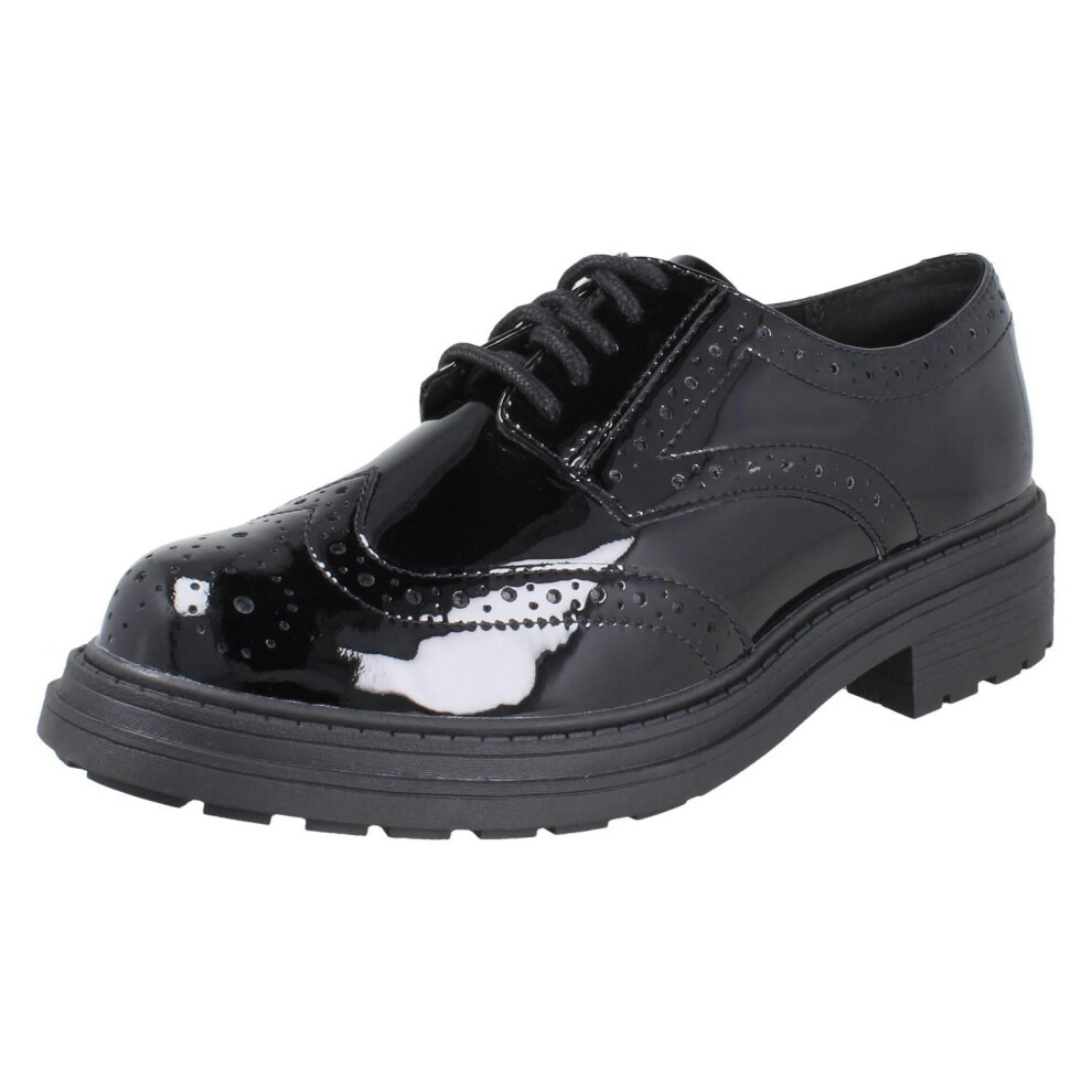 Clarks (Black, Uk 6.5) Ladies Chunky Sole Brogue Lace Up Shoes Orinoco3 Derby - E Fit