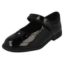 (Black, UK 2.5 Child) Girls Clarks Cut Out Star Detailed Mary Jane Shoes Magic Step Bar - H Fit
