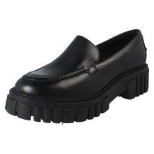 (Black, UK 8) Ladies Clarks Chunky Sole Slip On Loafer Smart Shoes Page Loafer - D Fit