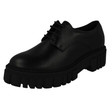 (Black, UK 5) Ladies Clarks Chunky Sole Lace Up Smart Shoes Page Walk - D Fit