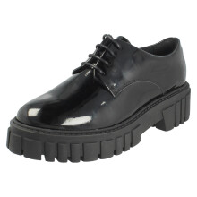 (Black, UK 5) Ladies Clarks Chunky Sole Lace Up Smart Shoes Page Walk - D Fit