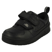 (Black, UK 1 Child) Boys Clarks Dinosaur Detailed School Shoes Palmer Steggy - F Fit