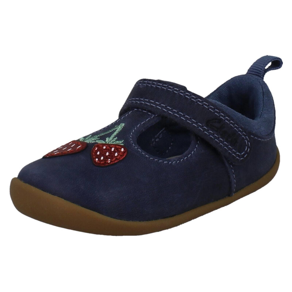 Clarks (Blue, Uk 4.5 Infant) Girls Pre-Walker T-Bars Roamer Berry - F Fit