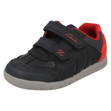 (Navy, UK 5 Infant) Boys Clarks Claw Detailed Casual Shoes Rex Play - F Fit