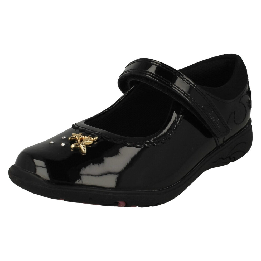 Clarks (Black, Uk 12.5 Child) Girls Mary Jane Style School Shoes Relda Sea - H Fit