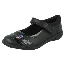 (Black, UK 1 Child) Girls Clarks Unicorn Charm School Shoes Relda Spark - F Fit