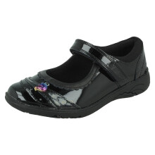 (Black, UK 8.5 Child) Girls Clarks Unicorn Charm School Shoes Relda Spark - E Fit