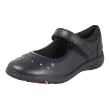 (Black, UK 8.5 Child) Girls Clarks Playprints Mary Jane School Shoes Relda Wish - H Fit