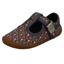 (Blue, UK 2 Infant) Girls Clarks Canvas T-Bar Roamer Fly T - G Fit