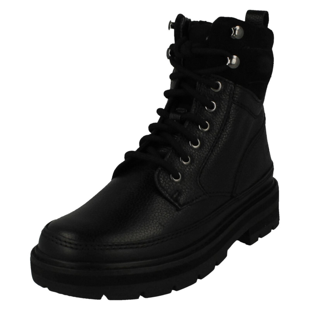 Clarks (Black, Uk 10.5 Child) Girls Stylish Dual Fastening Ankle Boots Prague Style - F Fit