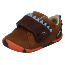 (Tan, UK 3 Infant) Boys Clarks Pre-Walking Dinosaur Detail Casual Shoes Roamer Stomp - F Fit