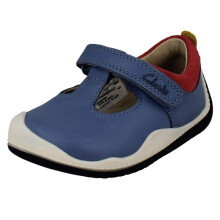(Blue, UK 4.5 Infant) Childrens Clarks First Walking T-Bar Shoes Roller Bright T - F Fit