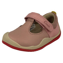(Pink, UK 4 Infant) Childrens Clarks First Walking T-Bar Shoes Roller Bright T - F Fit