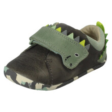 (Grey, UK 3 Infant) Boys Clarks Casual Pre-Walking Shoes Roamer Spiney - G Fit