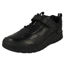 (Black, UK 11.5 Child) Boys Clarks Waterproof Hook & Loop Fastening School Shoes Scooter Dry - G Fit