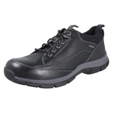(Black, UK 10) Mens Clarks Slip Resistant Waterproof Lace Up Shoes Spypath Lo GTX - G Fit