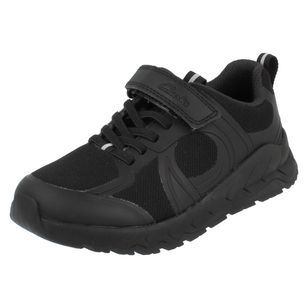 Clarks (Black (Lace Up), Uk 3 Child) Boys Hook And Loop/Lace Up School Shoes Selva Edge - G Fit
