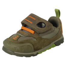 (Khaki, UK 6 Infant) Boys Clarks Dino Design Trainers Steggy2 See T - F Fit