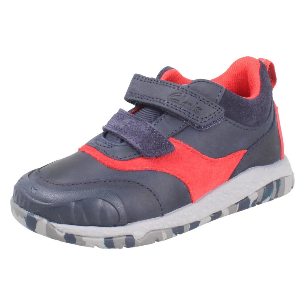 Clarks Steggy Rex T 2v Navy Red Kids Toddler Boys Boots 7978-16F in a Plain Leather in Size 4.5 - Image 2