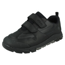 (Black, UK 11.5 Child) Boys Clarks Dinosaur Design School Shoes Steggy2 Pace K - H Fit