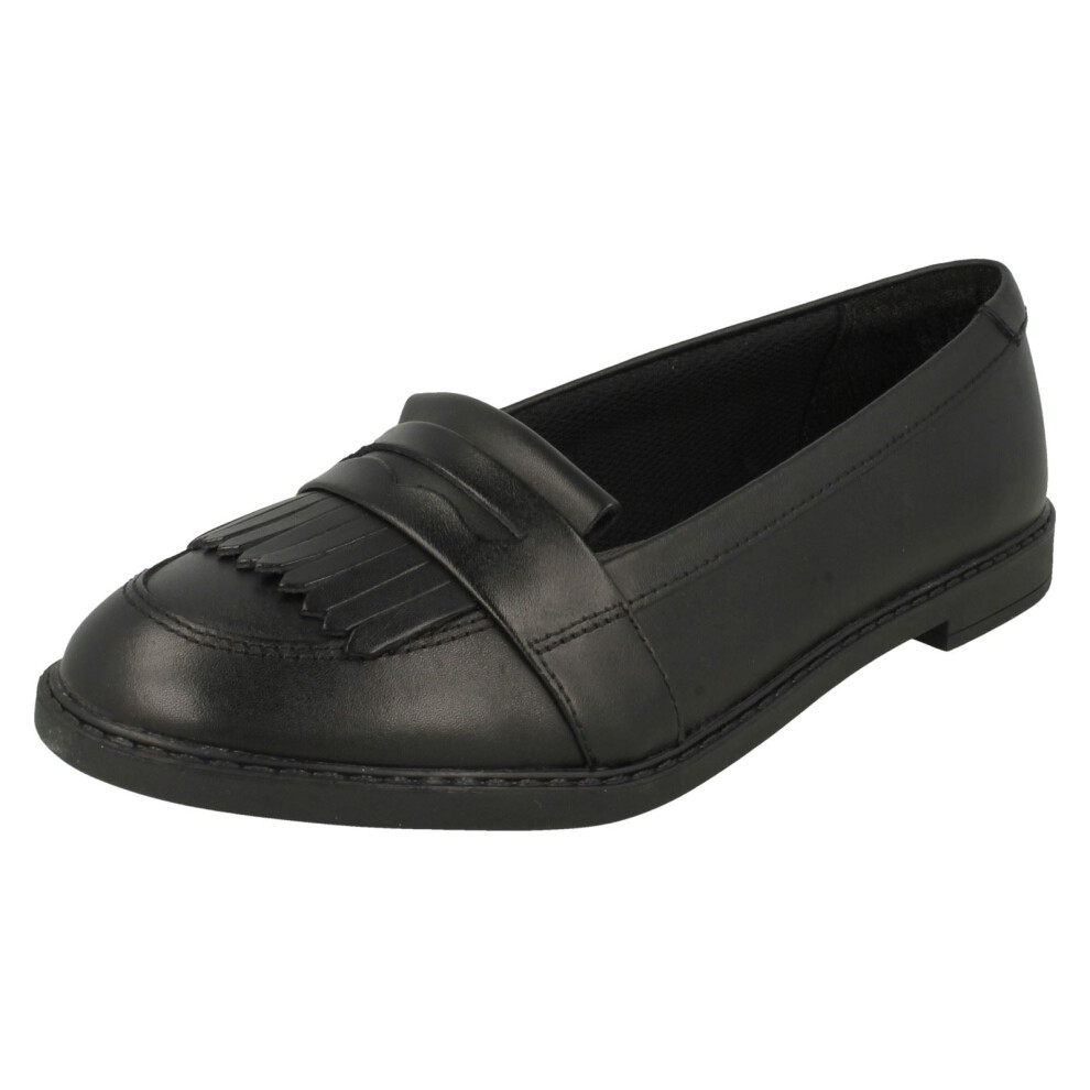 Clarks (Black, Uk 3 Child) Girls School Shoes Scala Bright - G Fit