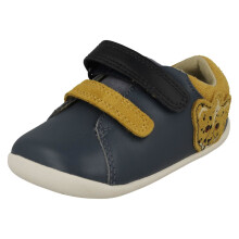 (Blue, UK 3 Infant) Boys Clarks Casual Shoes With Big Cat Detail Roamer Race T - G Fit