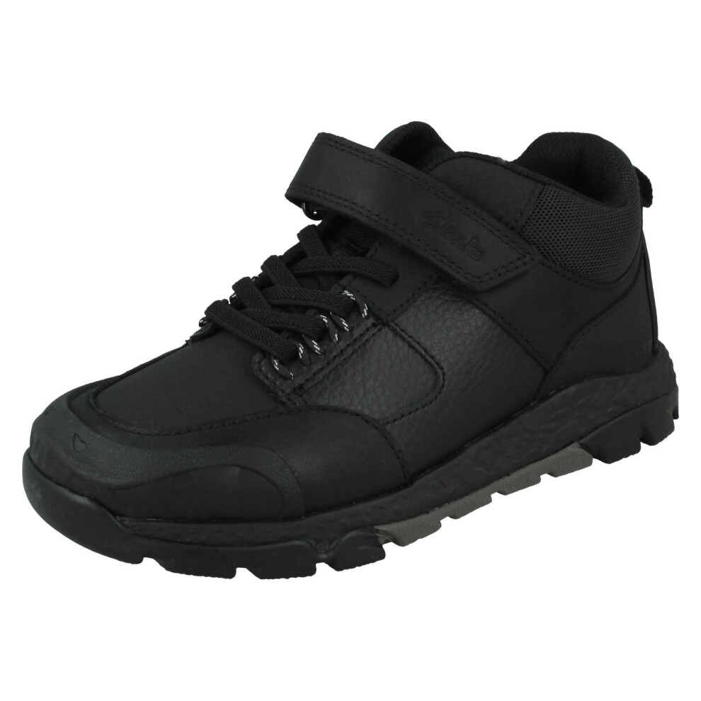 Clarks (Black, Uk 1 Child) Boys Playprints 'Rex' Ankle Boots Steggy 2 Glow - F Fit
