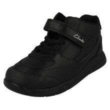 (Black, UK 8.5 Child) Boys Clarks Ankle Boots Steggy Stomp K - F Fit