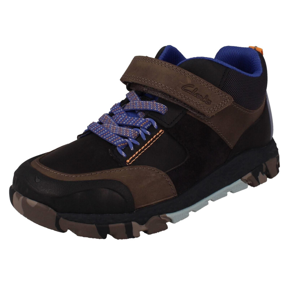 Clarks (Navy, Uk 8 Child) Boys Playprints 'Rex' Ankle Boots Steggy 2 Glow - F Fit