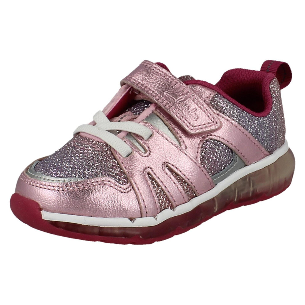 Clarks (Pink, Uk 11.5 Child) Girls Glomove Trainers Spark Sparky - G Fit