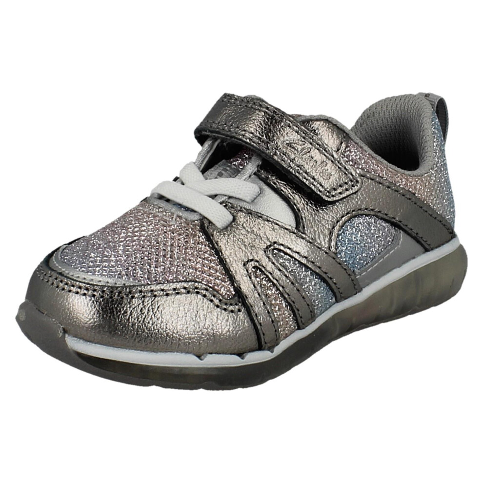 Clarks (Lilac, Uk 10.5 Child) Girls Glomove Trainers Spark Sparky - F Fit