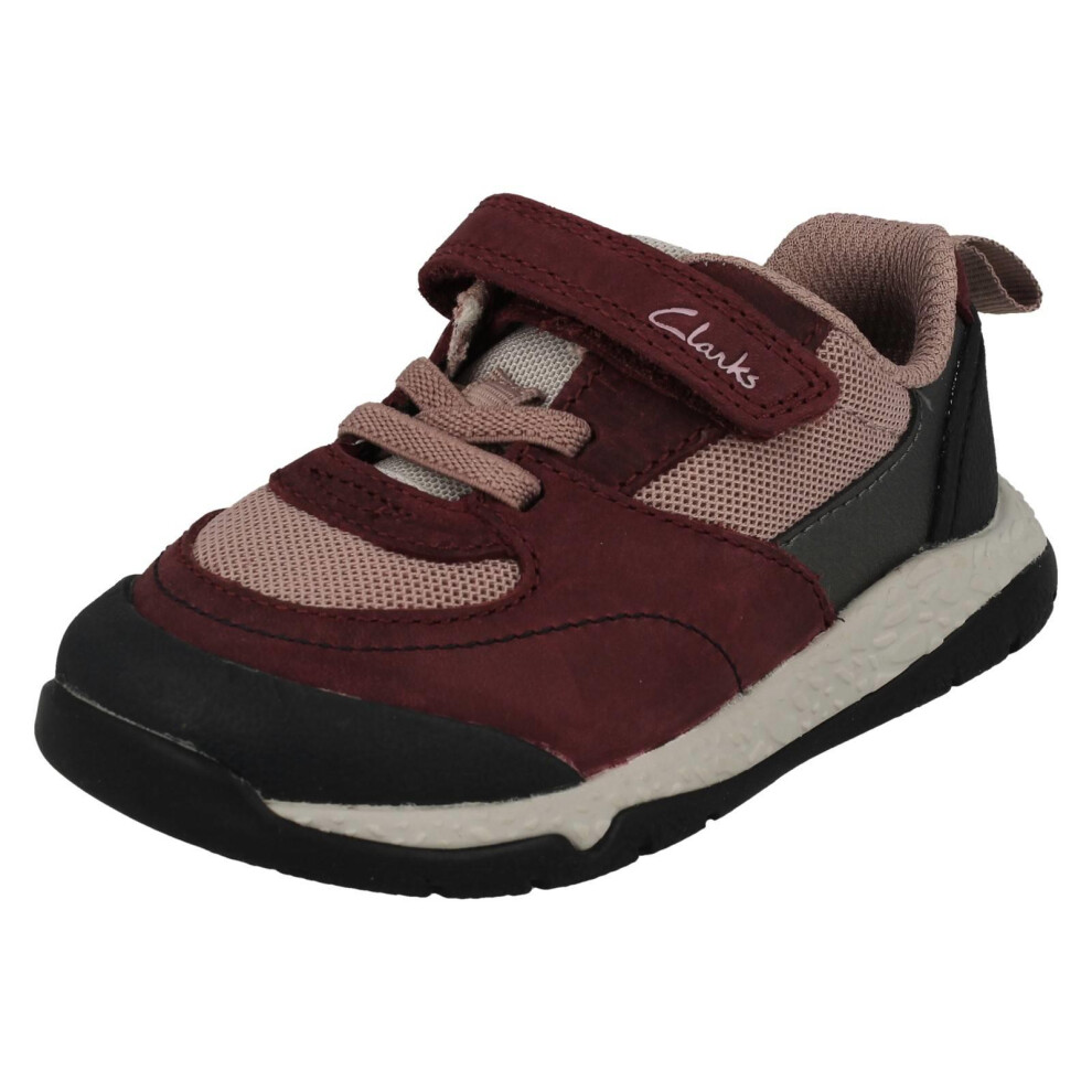 Clarks (Purple, Uk 7.5 Infant) Childrens Casual Hook And Loop Fastening Trainers Steggy Stride - G Fit