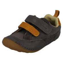 (Grey, UK 2 Infant) Boys Clarks Casual First Shoes Tiny Fawn T - H Fit