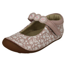 (Pink, UK 5.5 Infant) Girls Clarks Flower Detailed Mary Jane Shoes Tiny Flora T - G Fit