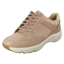 (Pink, UK 6.5) Ladies Clarks Lace Up Casual Shoes Tivoli Walk - E Fit