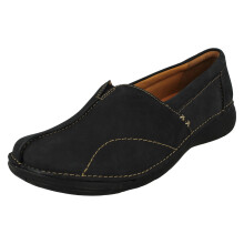 (Navy, UK 6) Ladies Clarks Un Structured Slip On Casual Shoes Un Loop Stride - E Fit