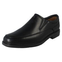 (Black, UK 9.5) Mens Clarks Slip On Wide Fit Formal Shoes Un Kendric Go - H Fit